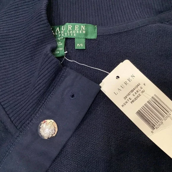 Ralph Lauren Womens Petite Casual Jacket Snap Up Navy Blue sz PS - Picture 9 of 9